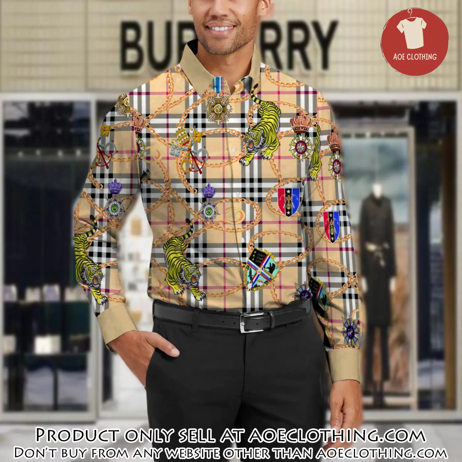 Burberry long sleeves button down shirt for elegant men lsb1010 aoe2344877